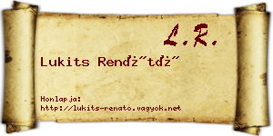 Lukits Renátó névjegykártya